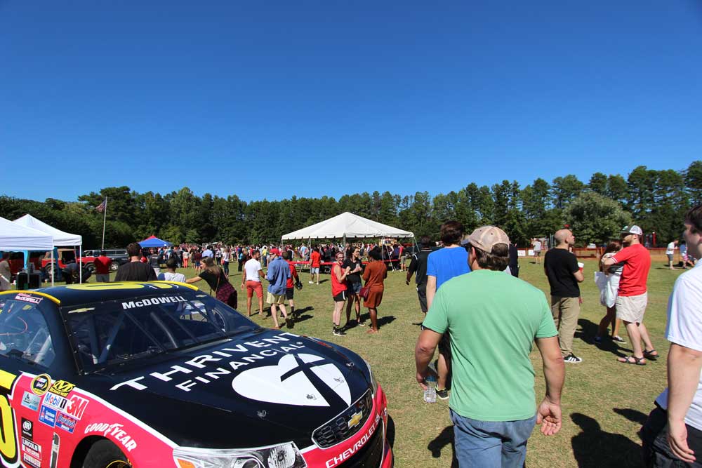 The motorsport management program event brought out a car that people could sit in and take pictures with!