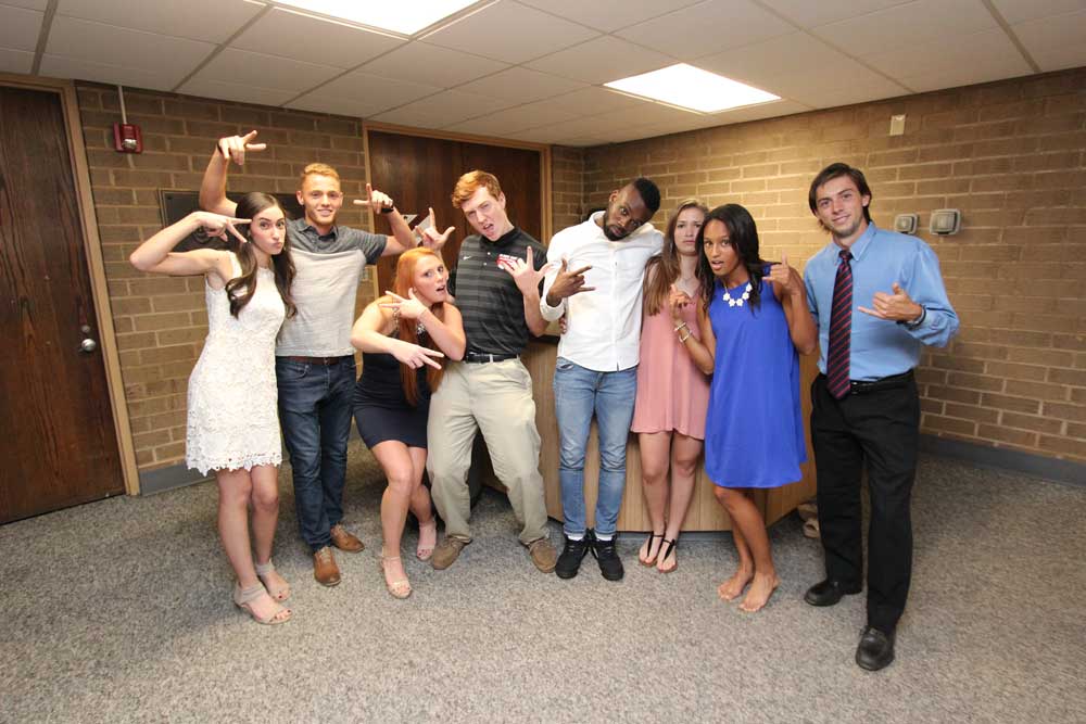 The Homecoming Court was presented first at the Women's Volleyball game on Friday night and then the Queen and King announced on Saturday afternoon at halftime of the Men's Soccer game.