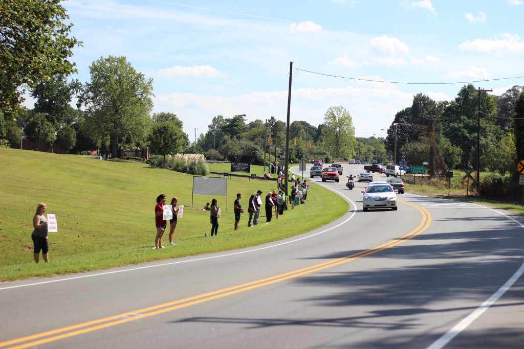 Later on Sunday, the Abbey was happy to host Life Chain on campus for the first time.