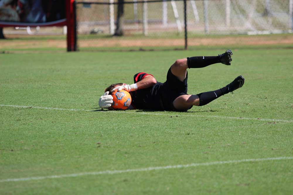 The Men's Soccer game following Women's Soccer was also against Southern Wesleyan. It was an intense match both teams tied at zero the first half.
