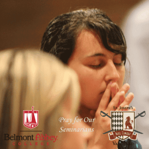 Woman praying with logos